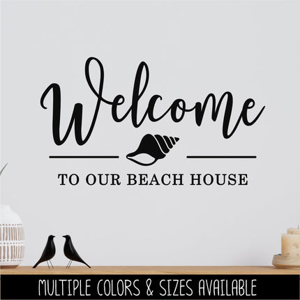 Welcome To Our Beach House Decal Vinyl Sticker, Swim Outdoor Lover Gift Decor Nature Adventure Travel Outside Love Outdoors Sea Ocean Lake