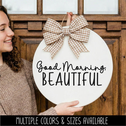 Good Morning, Beautiful Vinyl Decal, Mirror Affirmation Sticker, Daily Positive Quote Vanity Decal, Cute Motivational Car Window & Laptop