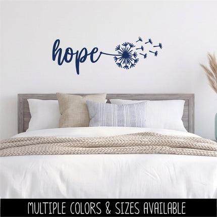 Dandelion Hope Vinyl Decal - Hope Car Decal - Hope Sticker - Hope Wall Sticker - Hope Wall Vinyl Decal - Hope Laptop Sticker - Inspiration