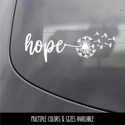 Dandelion Hope Vinyl Decal - Hope Car Decal - Hope Sticker - Hope Wall Sticker - Hope Wall Vinyl Decal - Hope Laptop Sticker - Inspiration
