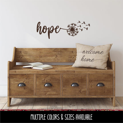 Dandelion Hope Vinyl Decal - Hope Car Decal - Hope Sticker - Hope Wall Sticker - Hope Wall Vinyl Decal - Hope Laptop Sticker - Inspiration