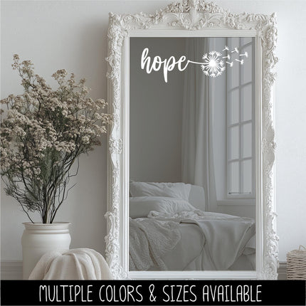 Dandelion Hope Vinyl Decal - Hope Car Decal - Hope Sticker - Hope Wall Sticker - Hope Wall Vinyl Decal - Hope Laptop Sticker - Inspiration