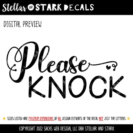 Please Knock Vinyl Decal/Sticker