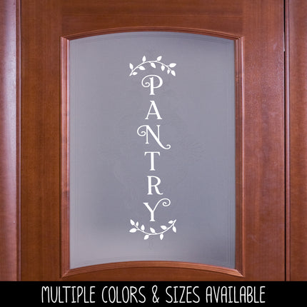 Vertical Pantry Curved Leaves Vinyl Decal/Sticker