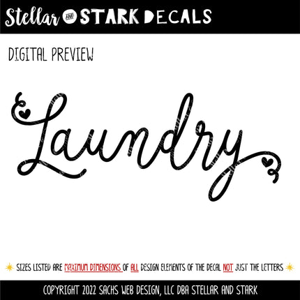 Cursive Laundry Heart Vinyl Decal/Sticker