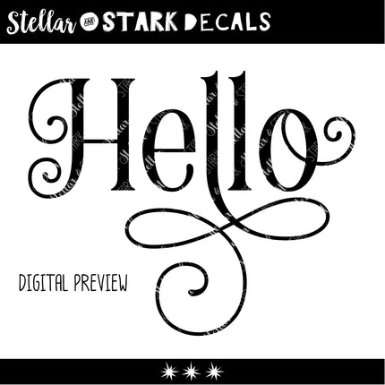 Ornamental Hello Vinyl Decal/Sticker