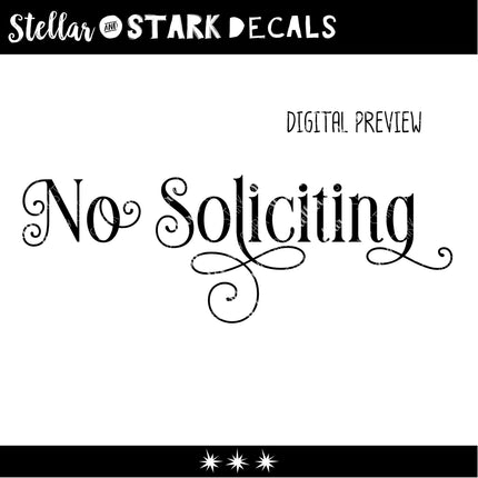 Ornamental No Soliciting Vinyl Decal/Sticker