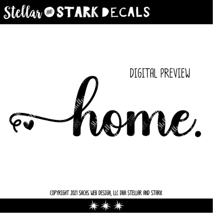 Home with Heart Vinyl Decal/Sticker