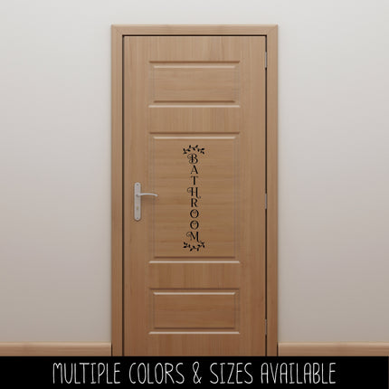 Vertical Curved Leaves Bathroom Vinyl Decal/Sticker