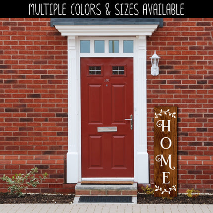 Vertical Home Curved Leaves Vinyl Decal/Sticker
