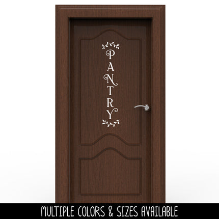 Vertical Pantry Curved Leaves Vinyl Decal/Sticker