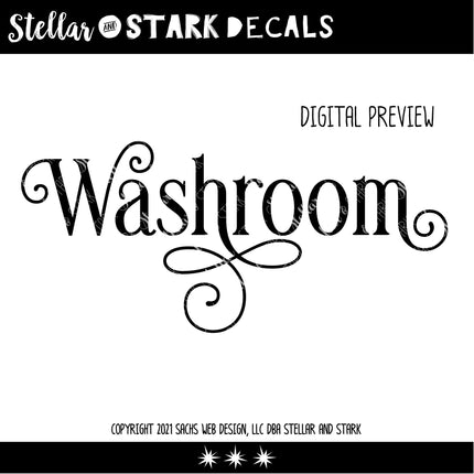 Ornamental Washroom Vinyl Decal/Sticker