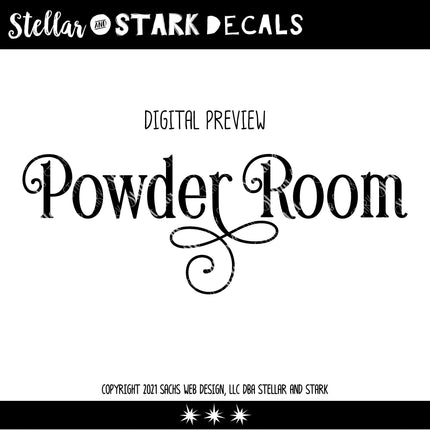 Ornamental Powder Room Vinyl Decal/Sticker