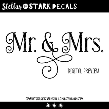 Ornamental Mr. & Mrs. Vinyl Decal/Sticker