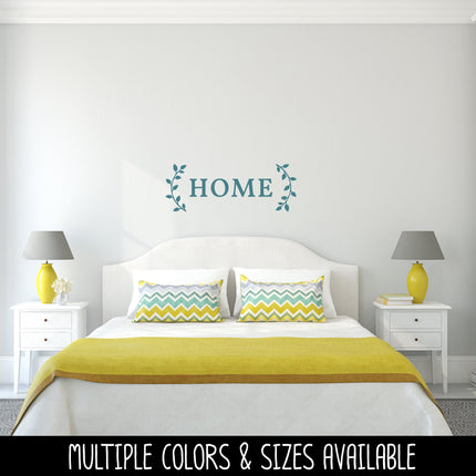 Home with Curved Leaves Vinyl Decal/Sticker