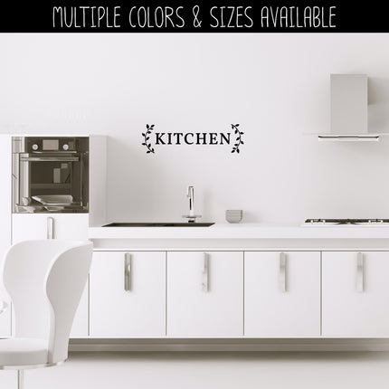 Kitchen with Curved Leaves Vinyl Decal/Sticker