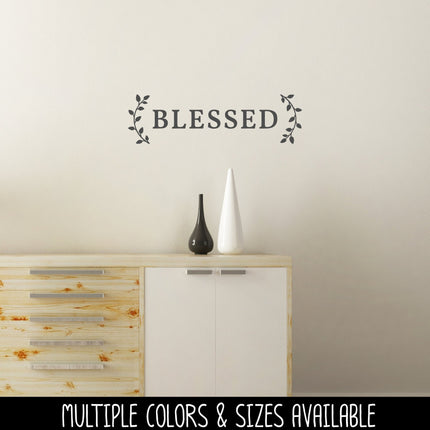 Blessed with Curved Leaves Vinyl Decal/Sticker