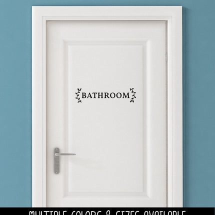 Bathroom with Curved Leaves Vinyl Decal/Sticker