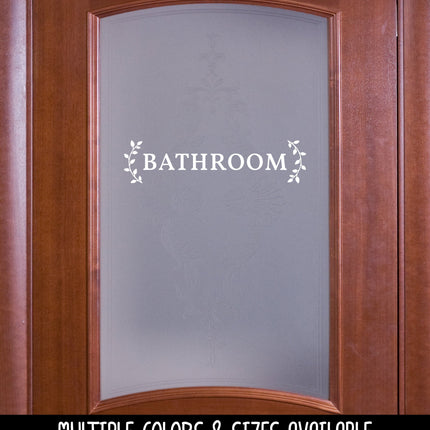 Bathroom with Curved Leaves Vinyl Decal/Sticker