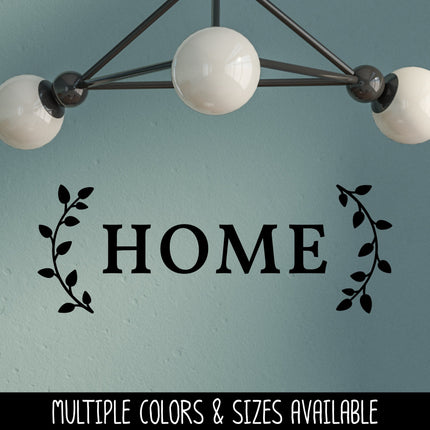 Home with Curved Leaves Vinyl Decal/Sticker