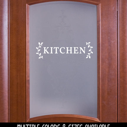 Kitchen with Curved Leaves Vinyl Decal/Sticker