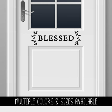 Blessed with Curved Leaves Vinyl Decal/Sticker