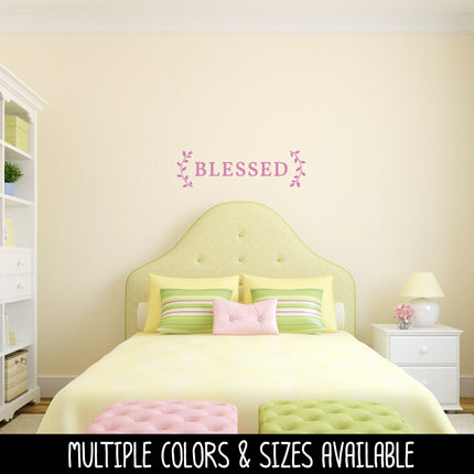 Blessed with Curved Leaves Vinyl Decal/Sticker