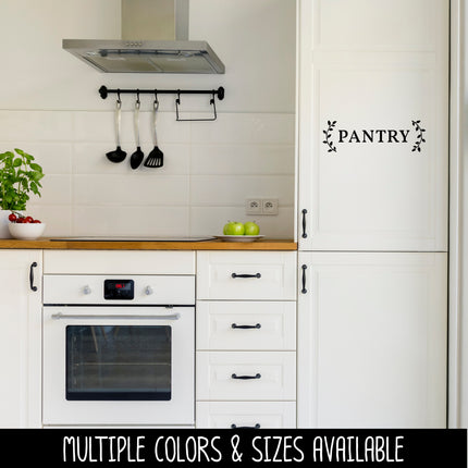 Pantry with Curved Leaves Vinyl Decal/Sticker