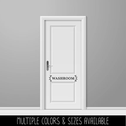 Washroom with Curved Leaves Vinyl Decal/Sticker