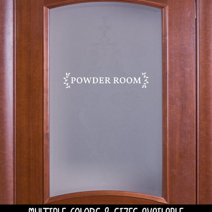 Powder Room with Curved Leaves Vinyl Decal/Sticker