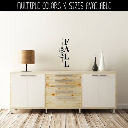 Elegant Vertical Hello Fall Vinyl Decal/Sticker