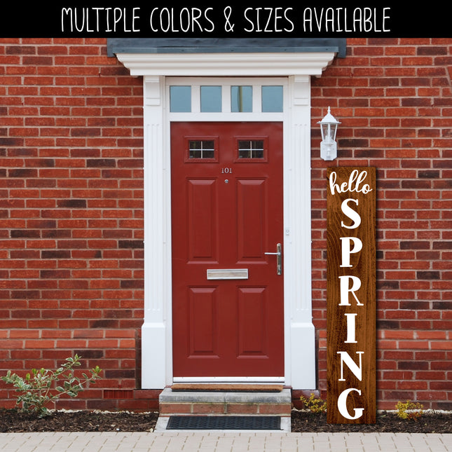 Vertical Hello Spring Vinyl Decal/Sticker