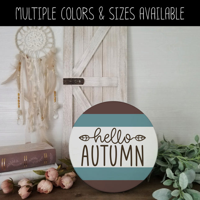 Hello Autumn with Leaves Vinyl Decal/Sticker