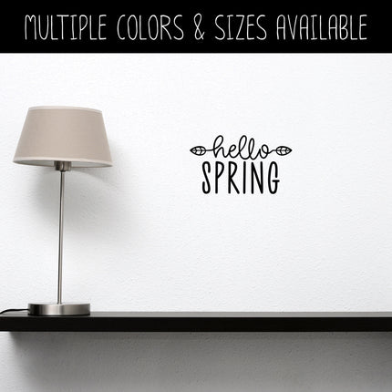 Hello Spring with Leaves Vinyl Decal/Sticker