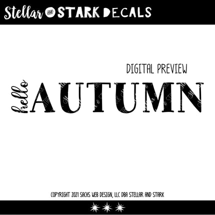 Hello Autumn Vinyl Decal/Sticker