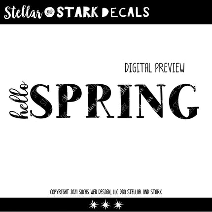 Hello Spring Vinyl Decal/Sticker