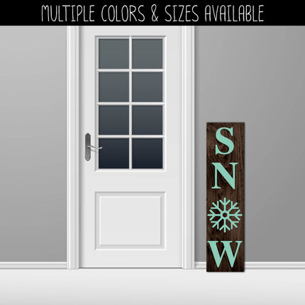 Vertical SNOW with Snowflake Vinyl Decal/Sticker