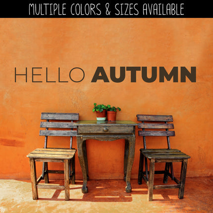 Thin Hello Bold Autumn Vinyl Decal/Sticker
