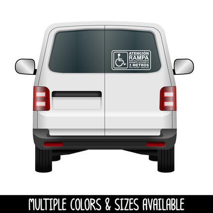 Spanish  Handicap Wheelchair Ramp Access Vinyl Decal/Sticker