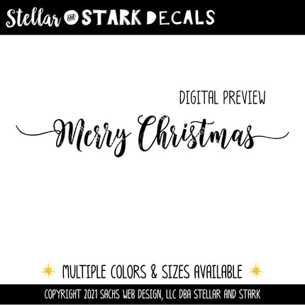 Cursive Merry Christmas Vinyl Decal/Sticker
