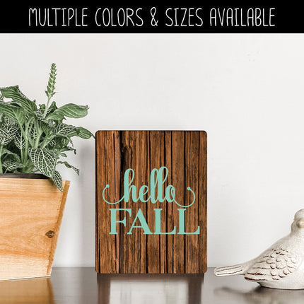 Hello Fall Cursive Stacked Vinyl Decal/Sticker