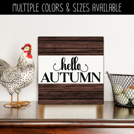 Hello Autumn Cursive Stacked Vinyl Decal/Sticker