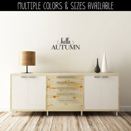 Hello Autumn Cursive Stacked Vinyl Decal/Sticker