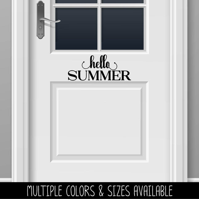 Hello Summer Cursive Stacked Vinyl Decal/Sticker