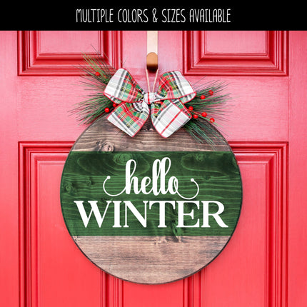 Hello Winter Cursive Stacked Vinyl Decal/Sticker