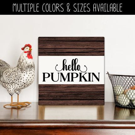 Hello Pumpkin Cursive Stacked Vinyl Decal/Sticker
