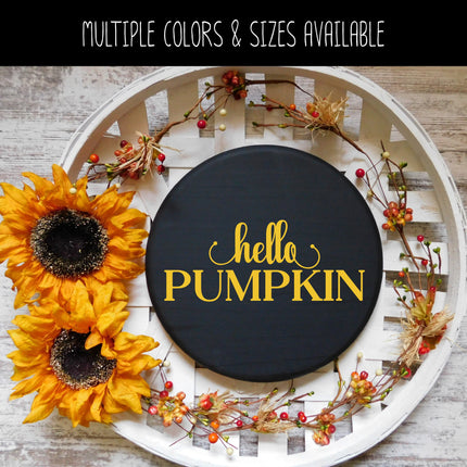 Hello Pumpkin Cursive Stacked Vinyl Decal/Sticker