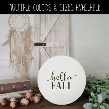 Hello Fall Cursive w/tails Vinyl Decal/Sticker
