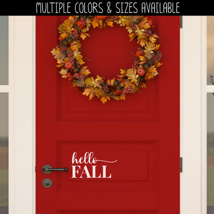Hello Fall Cursive w/Tails Vinyl Decal/Sticker