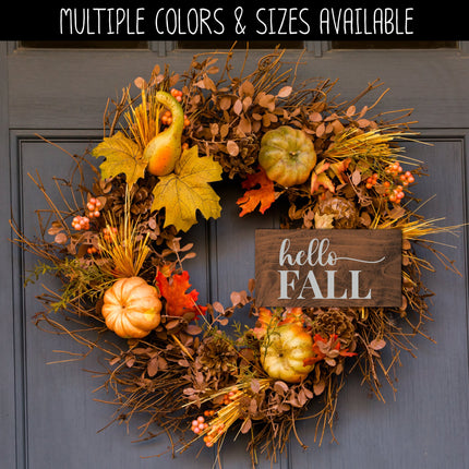 Hello Fall Cursive w/Tails Vinyl Decal/Sticker